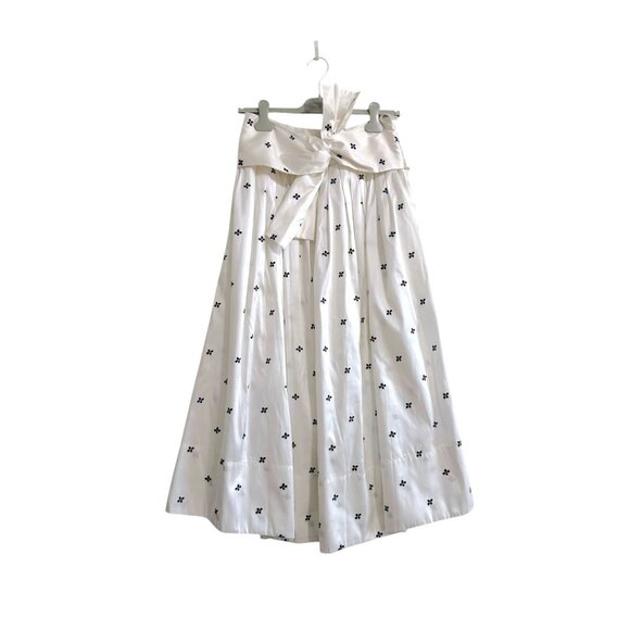 Ulla Johnson Aglae Bow-Detailed Taffeta Midi Skirt, Blanc Sz 4, NWT, $645 MSRP - Picture 3 of 16